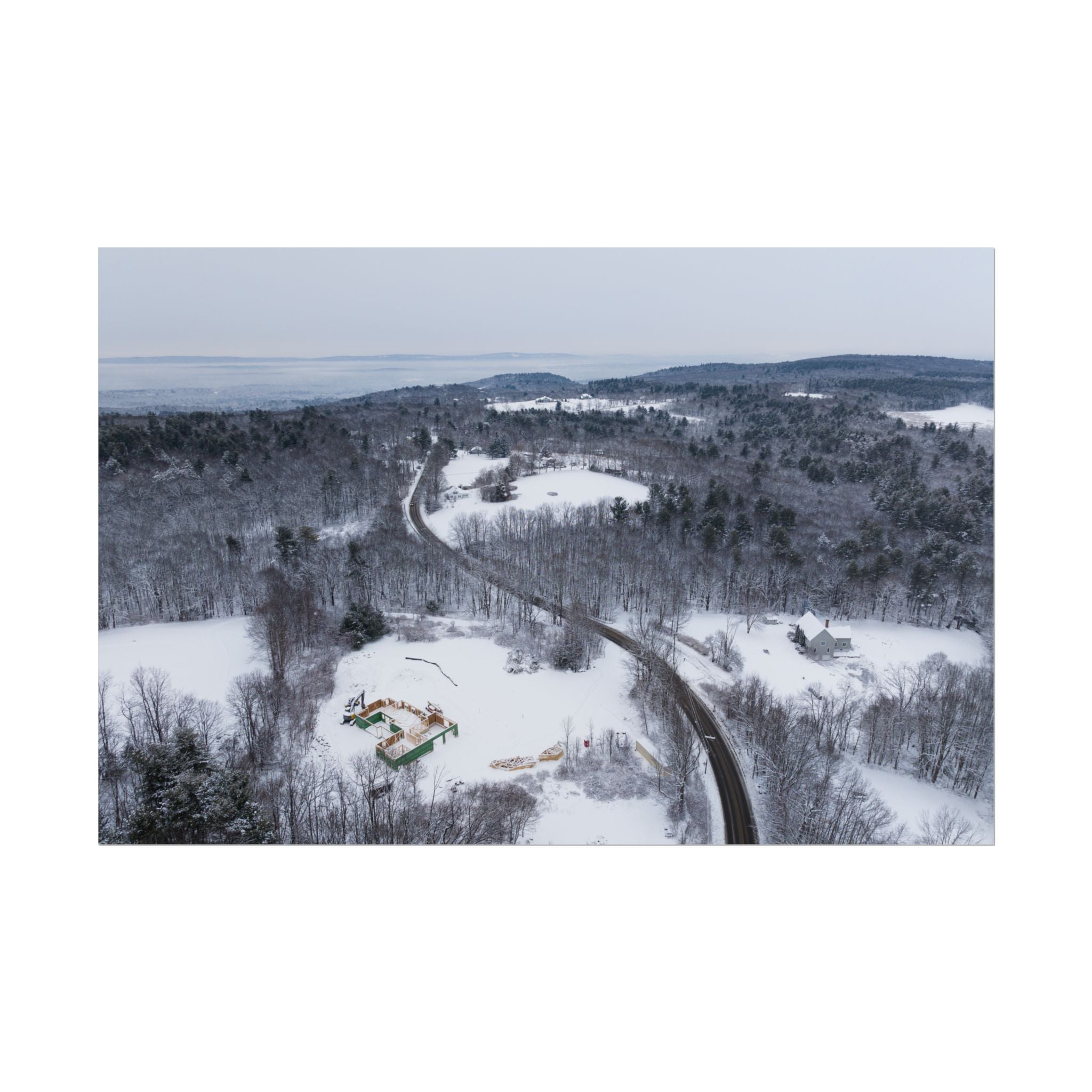 Winter - Montgomery, MA - Main Rd - Rolled Poster