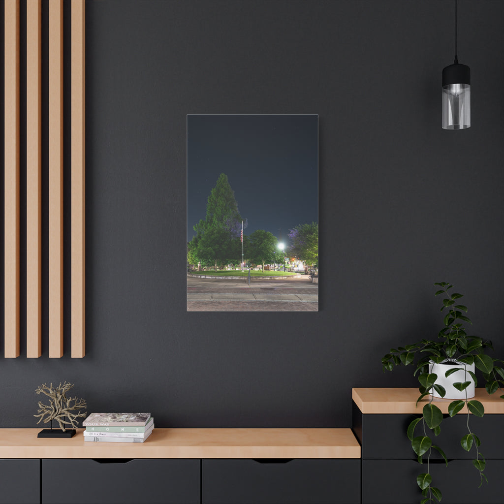 Downtown at Night - Westfield, MA - Canvas