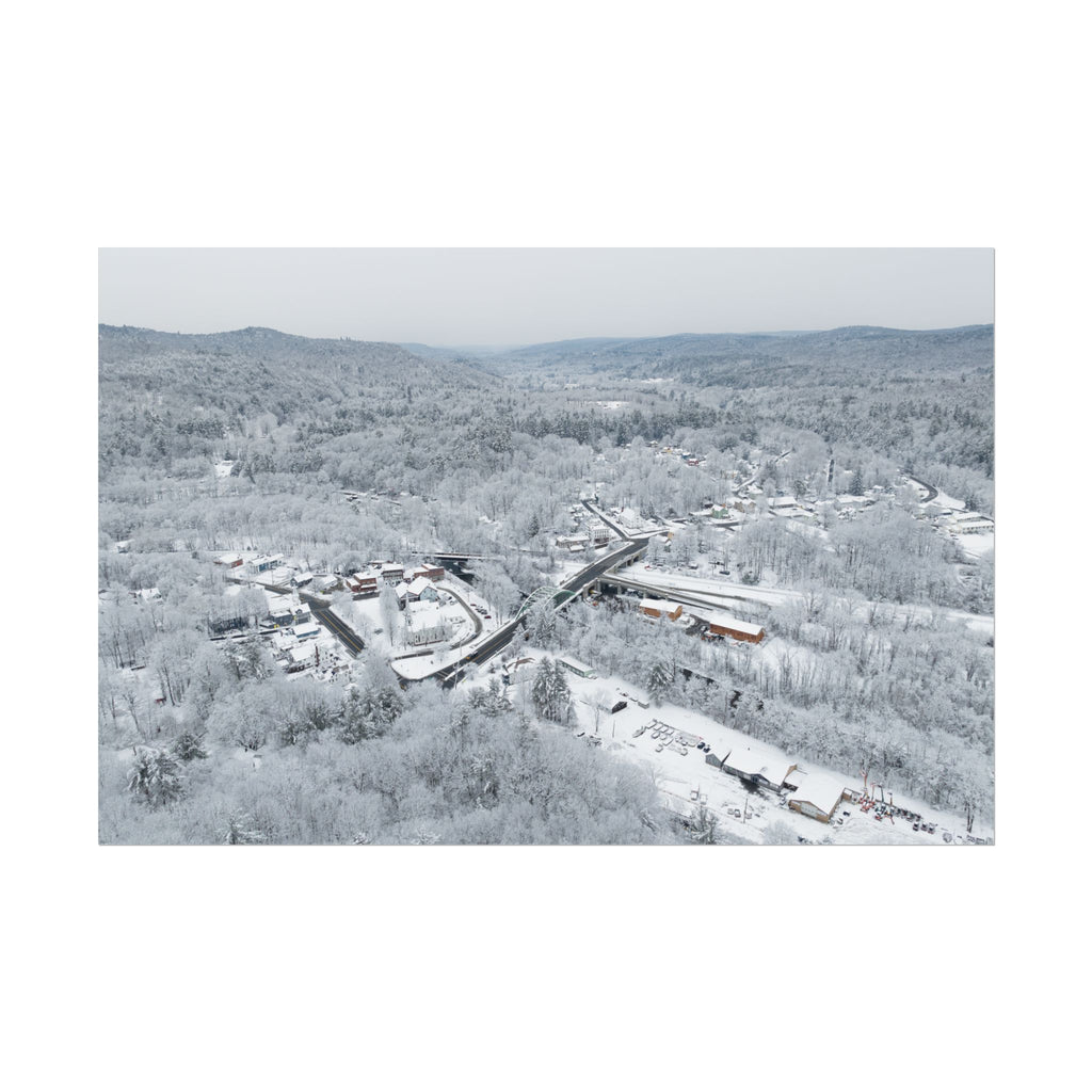 Winter - Downtown - Huntington, MA - Rolled Poster