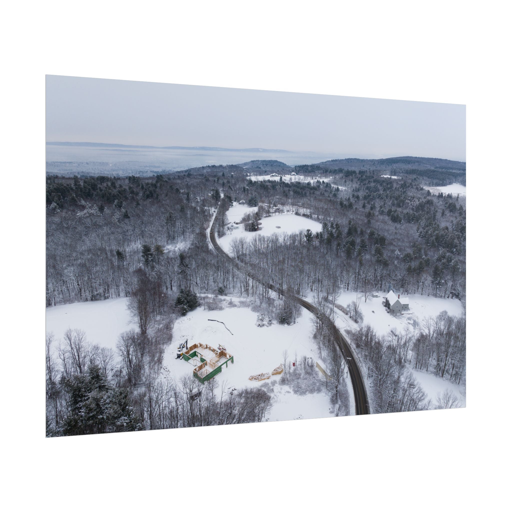 Winter - Montgomery, MA - Main Rd - Rolled Poster