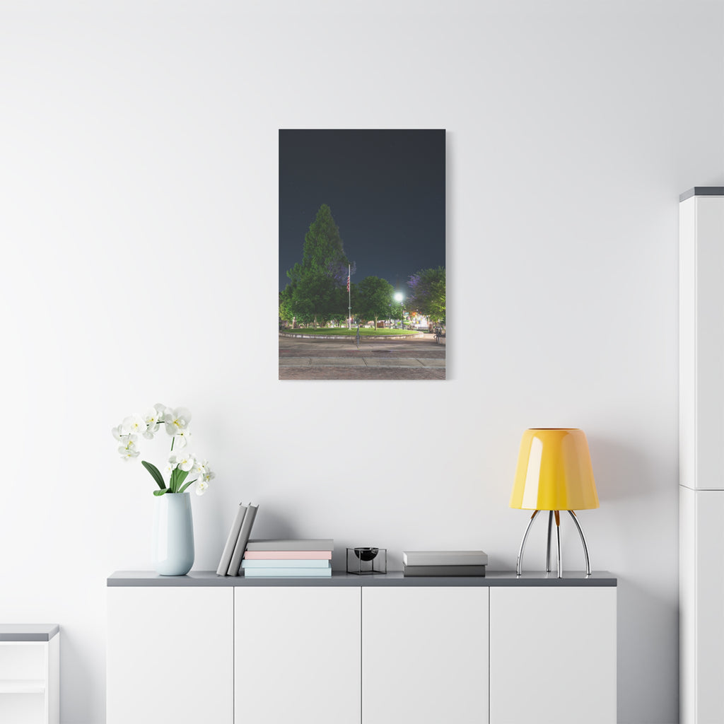 Downtown at Night - Westfield, MA - Canvas