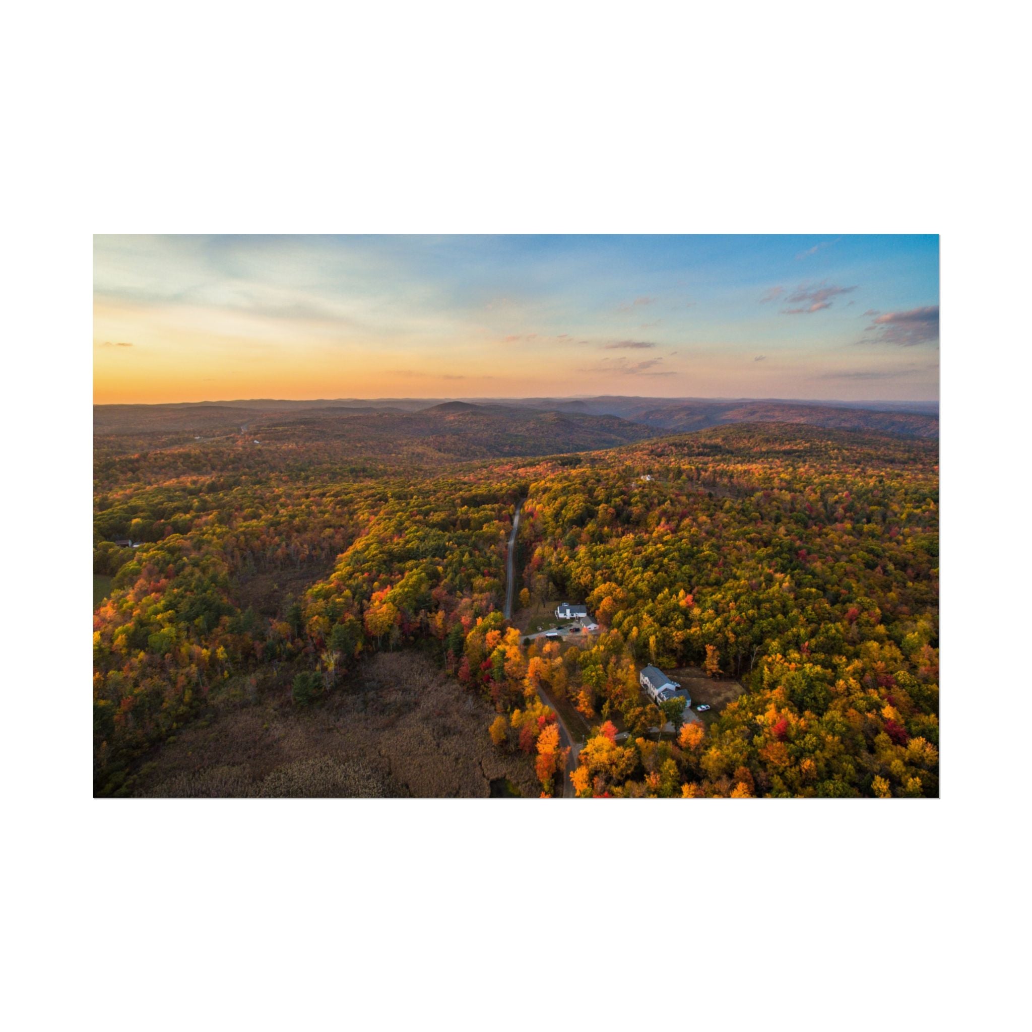 Beulah Land Road at Fall - Blandford, MA - Rolled Poster