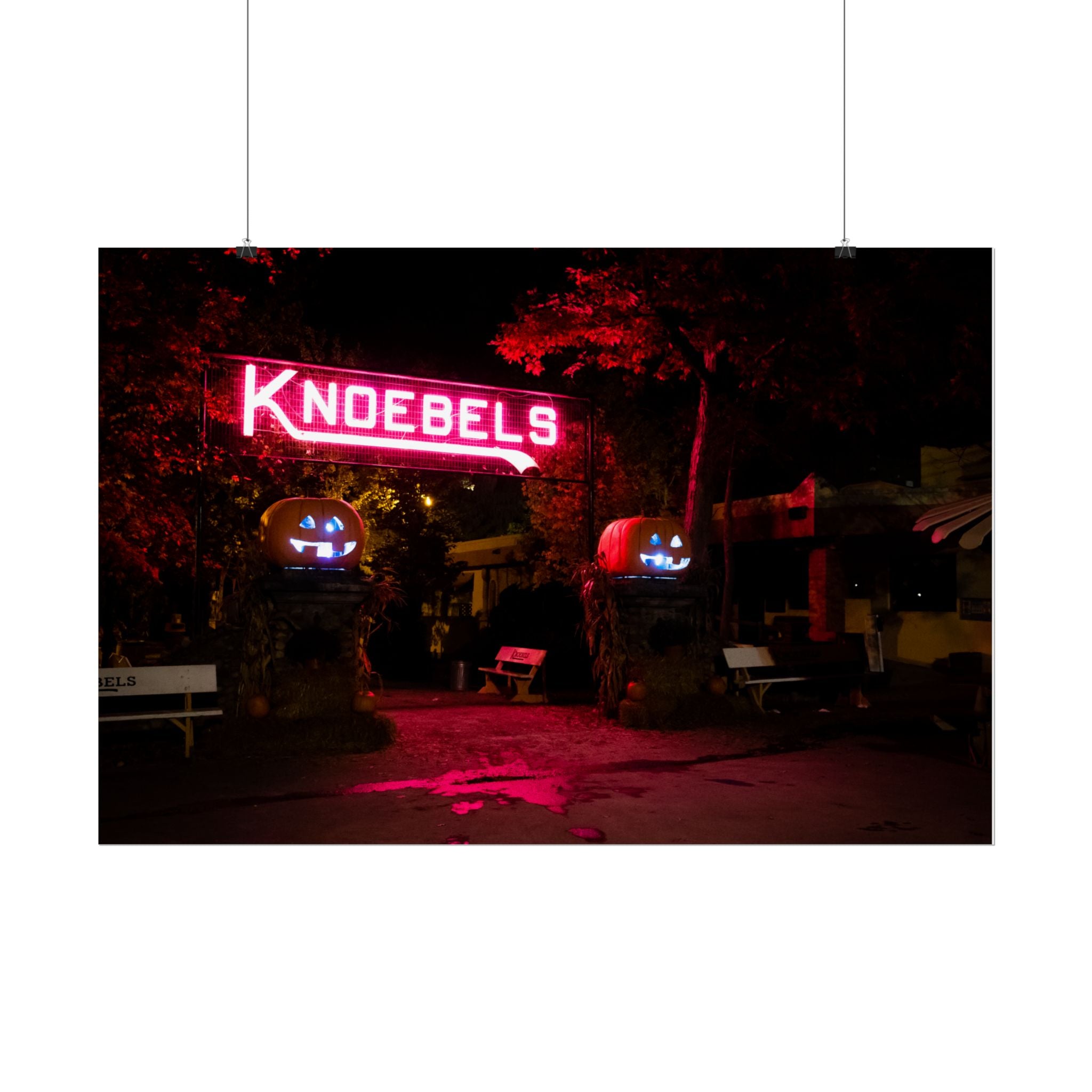 Knoebels Neon Sign During Halloween - Rolled Poster