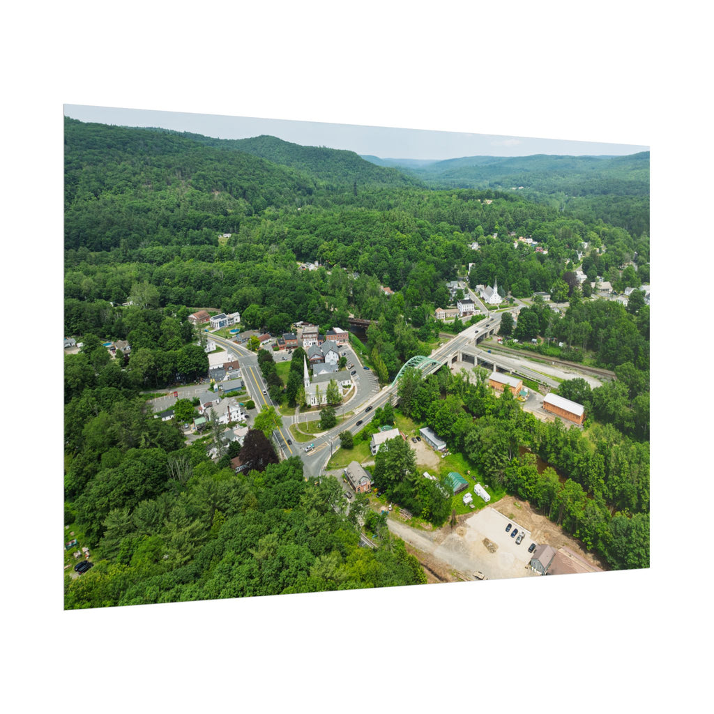 Downtown - Huntington, MA - Rolled Poster