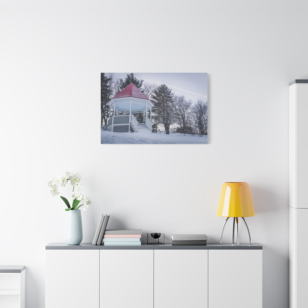 Watson Park Gazebo in the Wintertime - Blandford, MA - Canvas